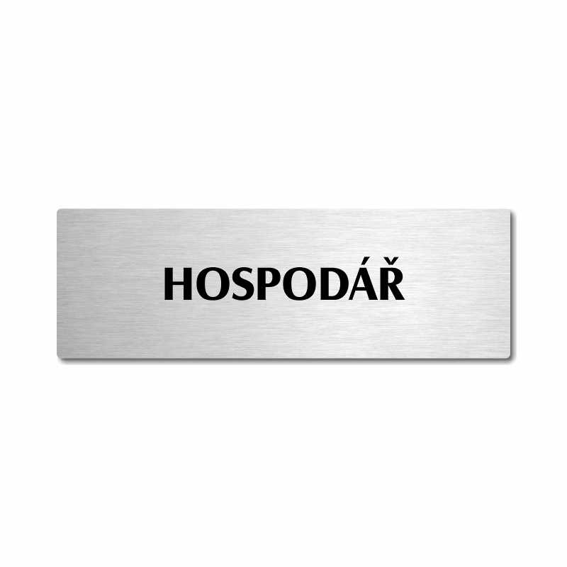 Hospodář, stříbrná popiska na dveře